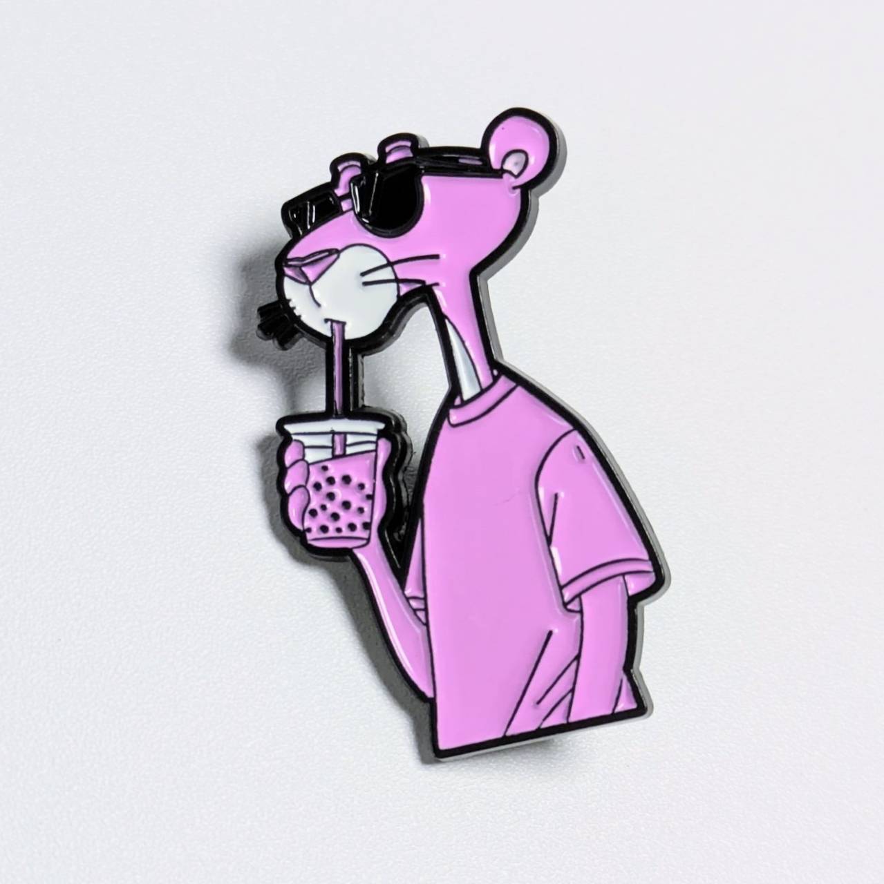 送料無料! ★ピンズ PINS★ピンバッジ 【 The Pink Panther (ピンクパンサー)】サングラス&ジュース〚アメリカン雑貨 アメトイ〛