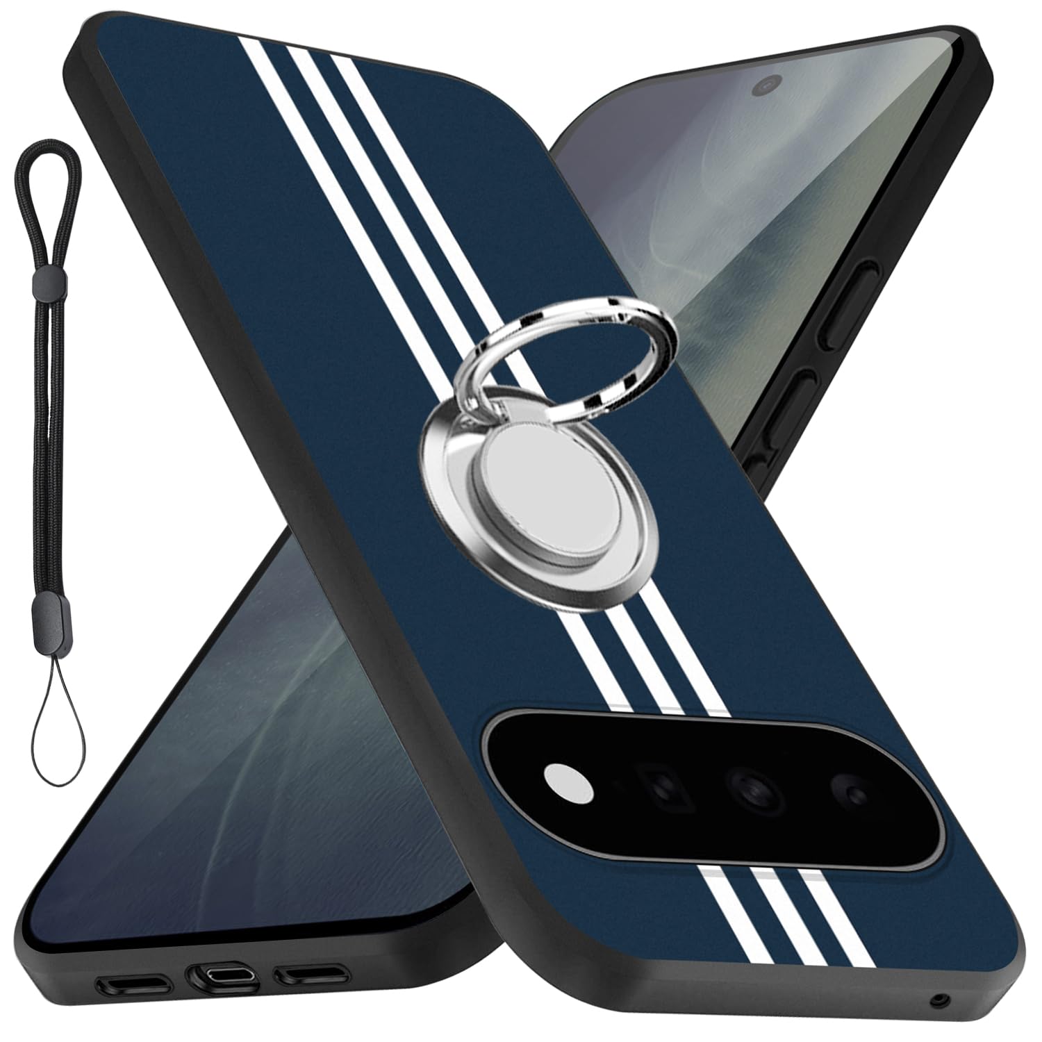 対応 Google Pixel 11 用 ケース リング 耐衝撃 TPU 指紋防止 シリコン (パープル)