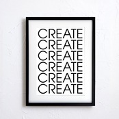 CREATE｜北欧モダン シンプル タイポグラフィ ポスター インテリア アート  おしゃれ 壁飾り 白黒デザインA2ポスター