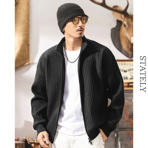 Rib Texture ジップジャケット/3color_O48 画像