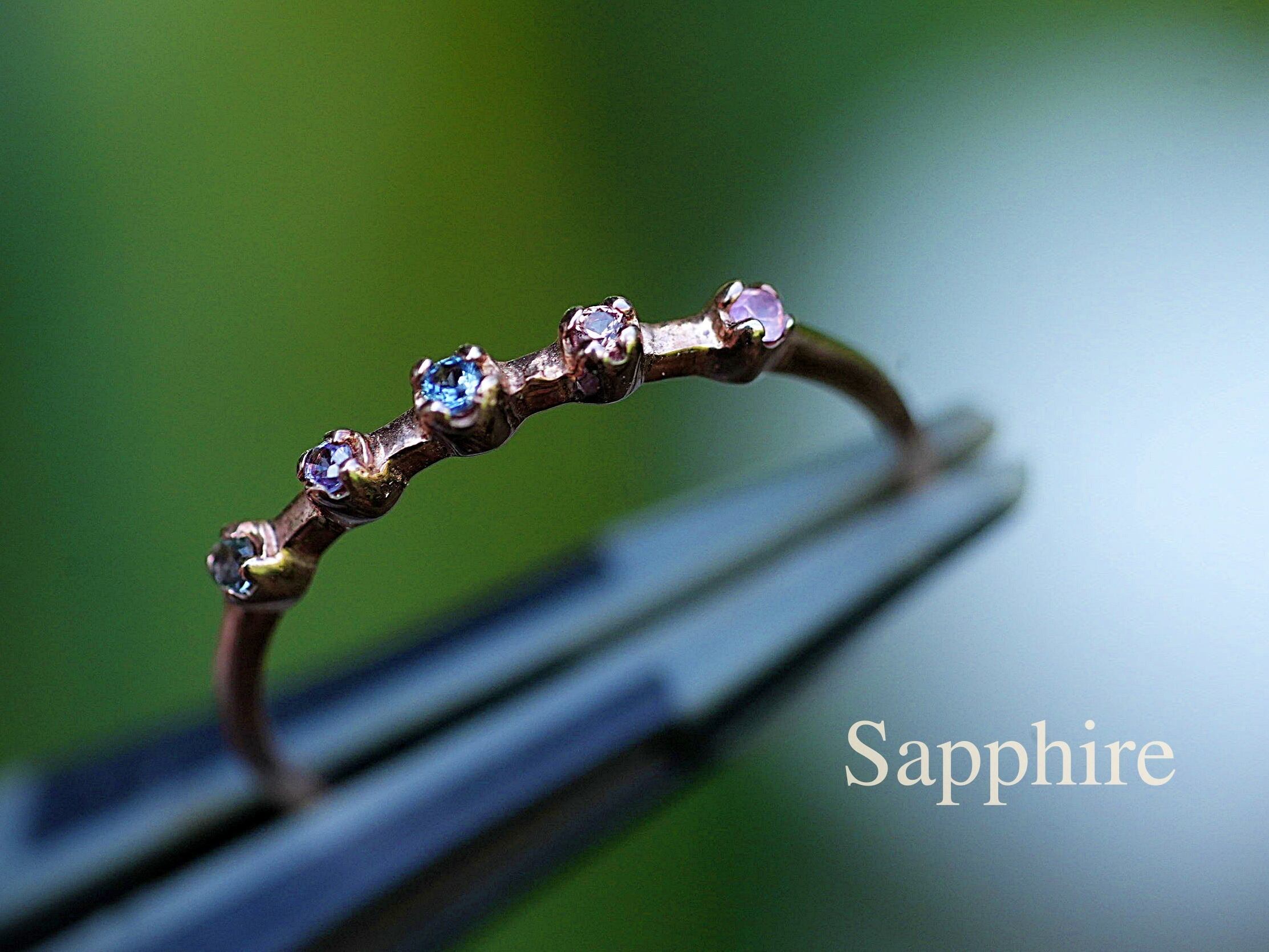 K18コーティング★Sappire シルバーリング 2107