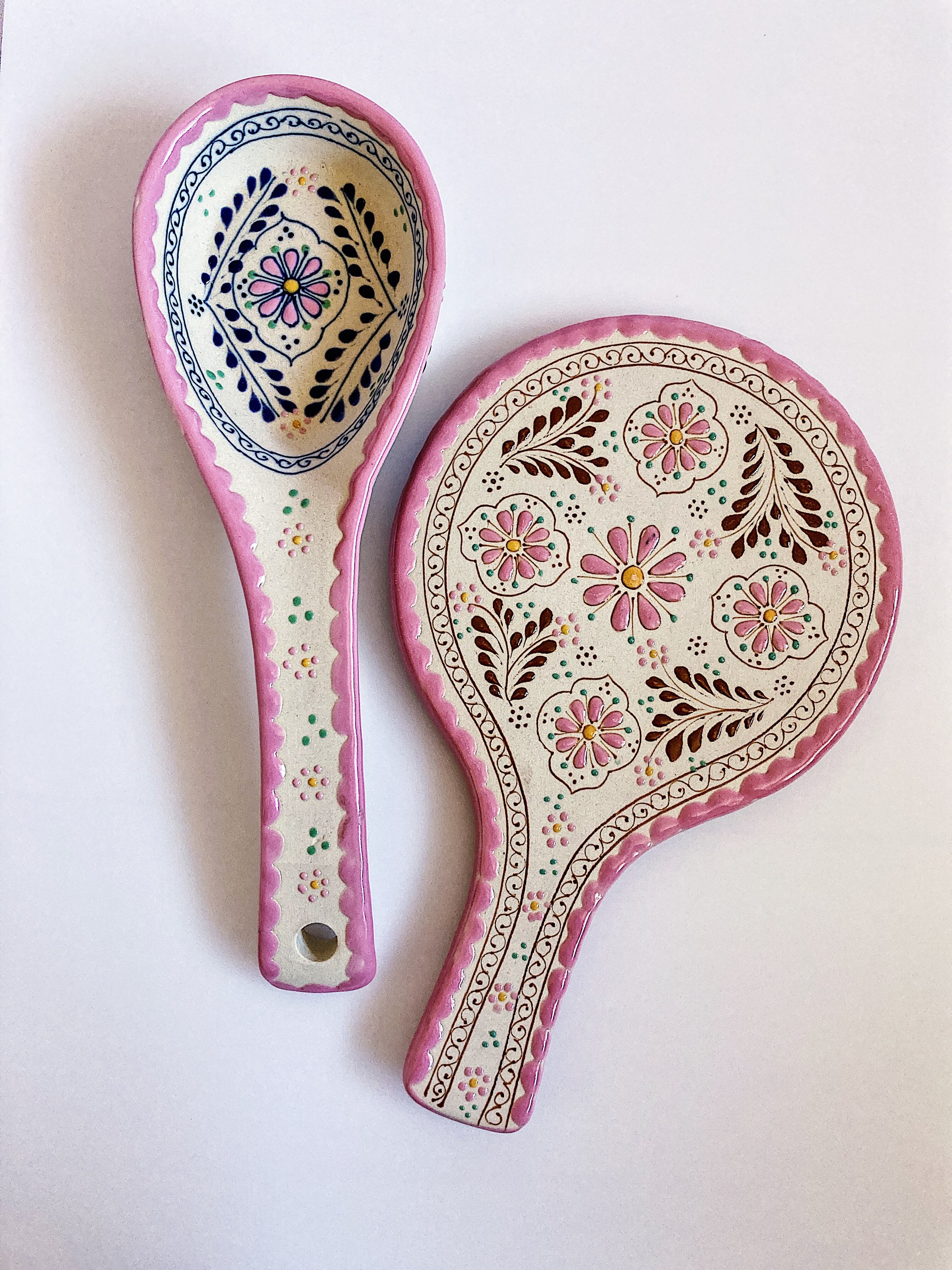 お玉置き 花柄 ピンク メキシコ雑貨 キッチン雑貨 ミルオハス | Mil Hojas