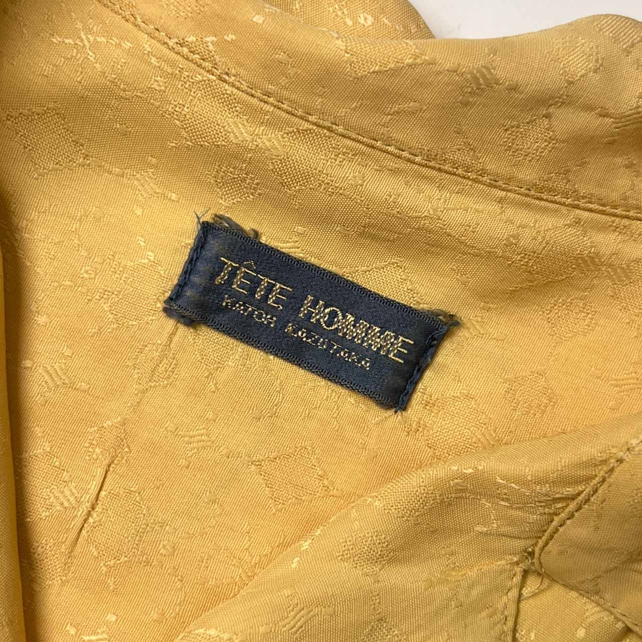 TETE HOMME KATOH KAZUTAKA テットオム 総柄 開襟 半袖シャツ/イエロー メンズ ビンテージ