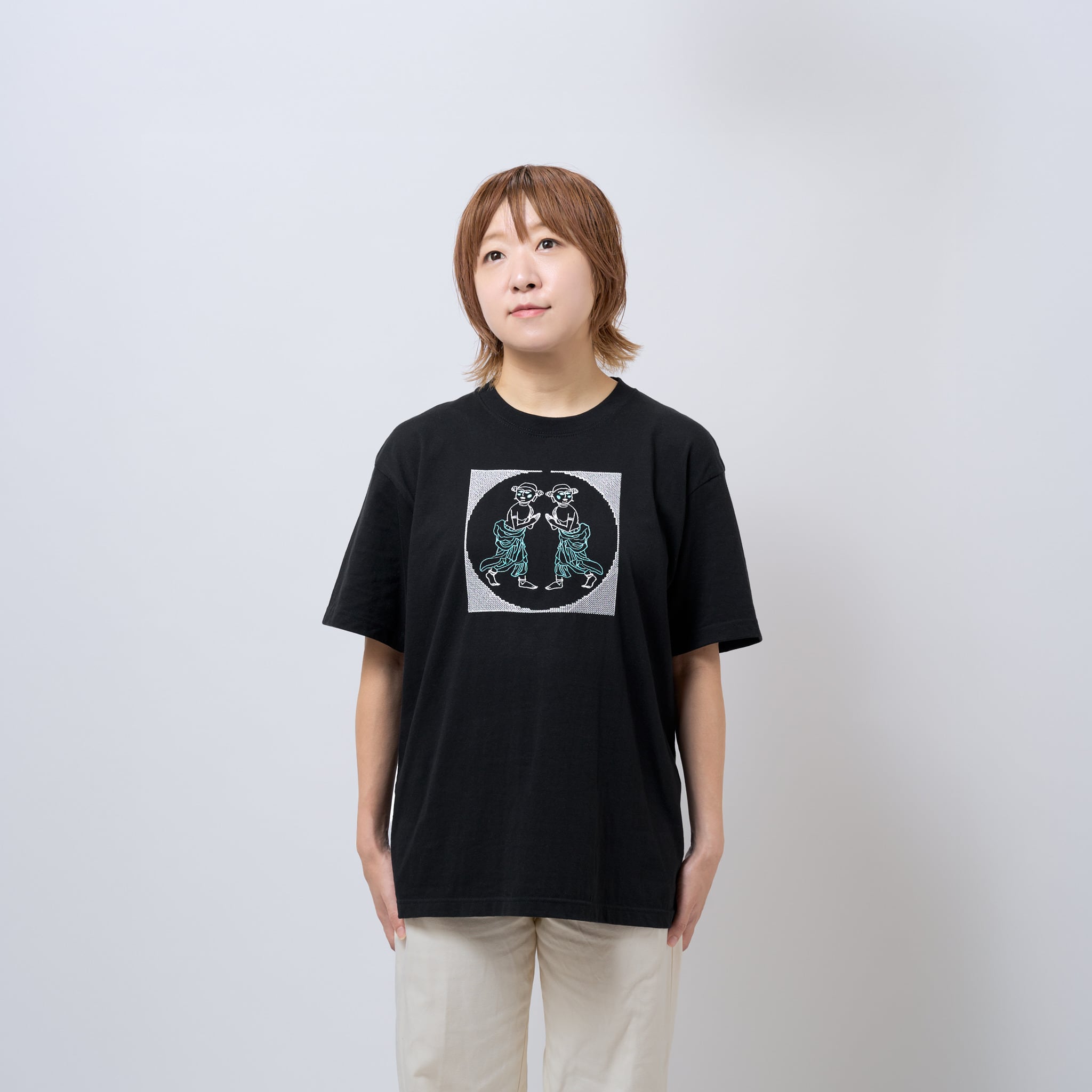 m*i様 【匿名送料無料】未使用刺繍半幅帯ブラック定価14850円 善財童子 Tシャツ (刺繍) 6.2oz ブラック/ナチュラル/フロストパープル