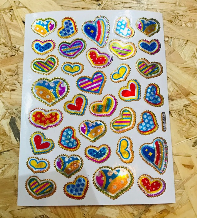 17　派手かわギザギザハート　レトロキラキラシール　VCS01