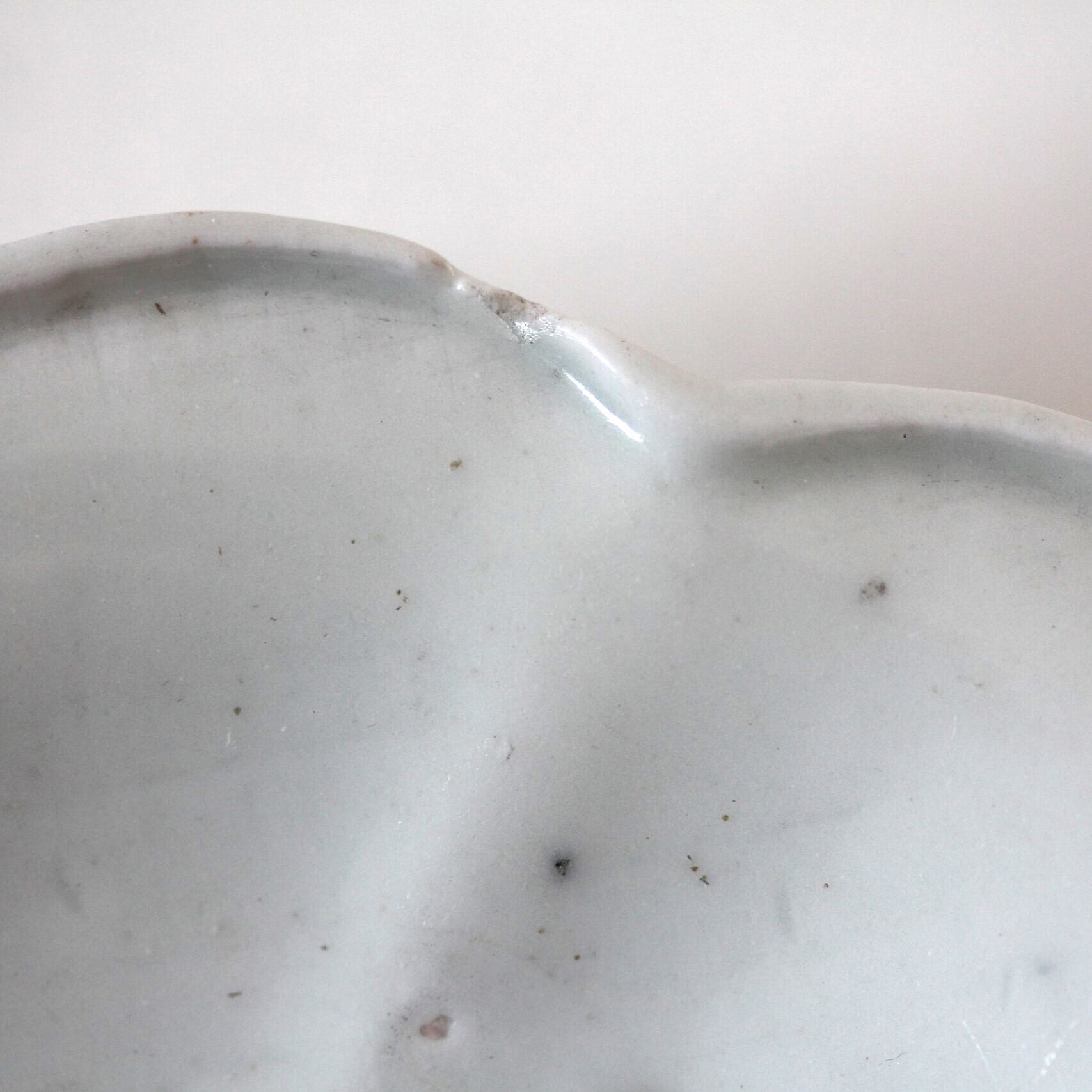 古伊万里染付花唐草文変形皿 d16.6cm Imari Blue and White Dish