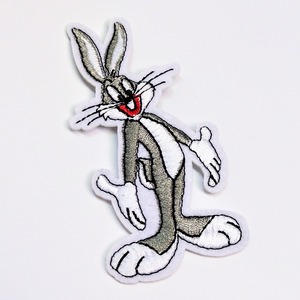 送料無料！ ★刺繍アイロンワッペン★【Looney Tunes / ルーニーテューンズ】 バッグスバニー〚アメリカン雑貨 アメトイ〛