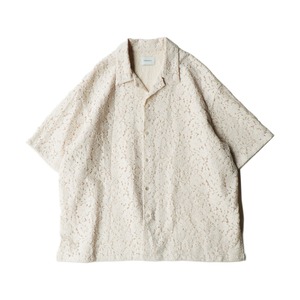 【LAST1】Aloha shirt - Flower lace / Milk