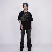 VINTAGE ストリート ロゴ刺繍骨 Tシャツ T1802