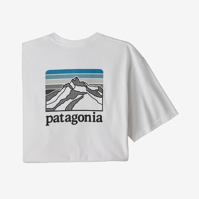 パタゴニア PATAGONIA Tシャツ 半袖 メンズ ライン ロゴ リッジ ポケット レスポンシビリティー 38511 White【正規取扱店】