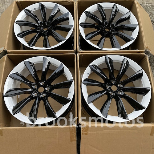 20インチ タービン スタイル ホイール テスラ モデル S 20x8.5 オフセット 35 ブラック ホワイト BRN-1541
