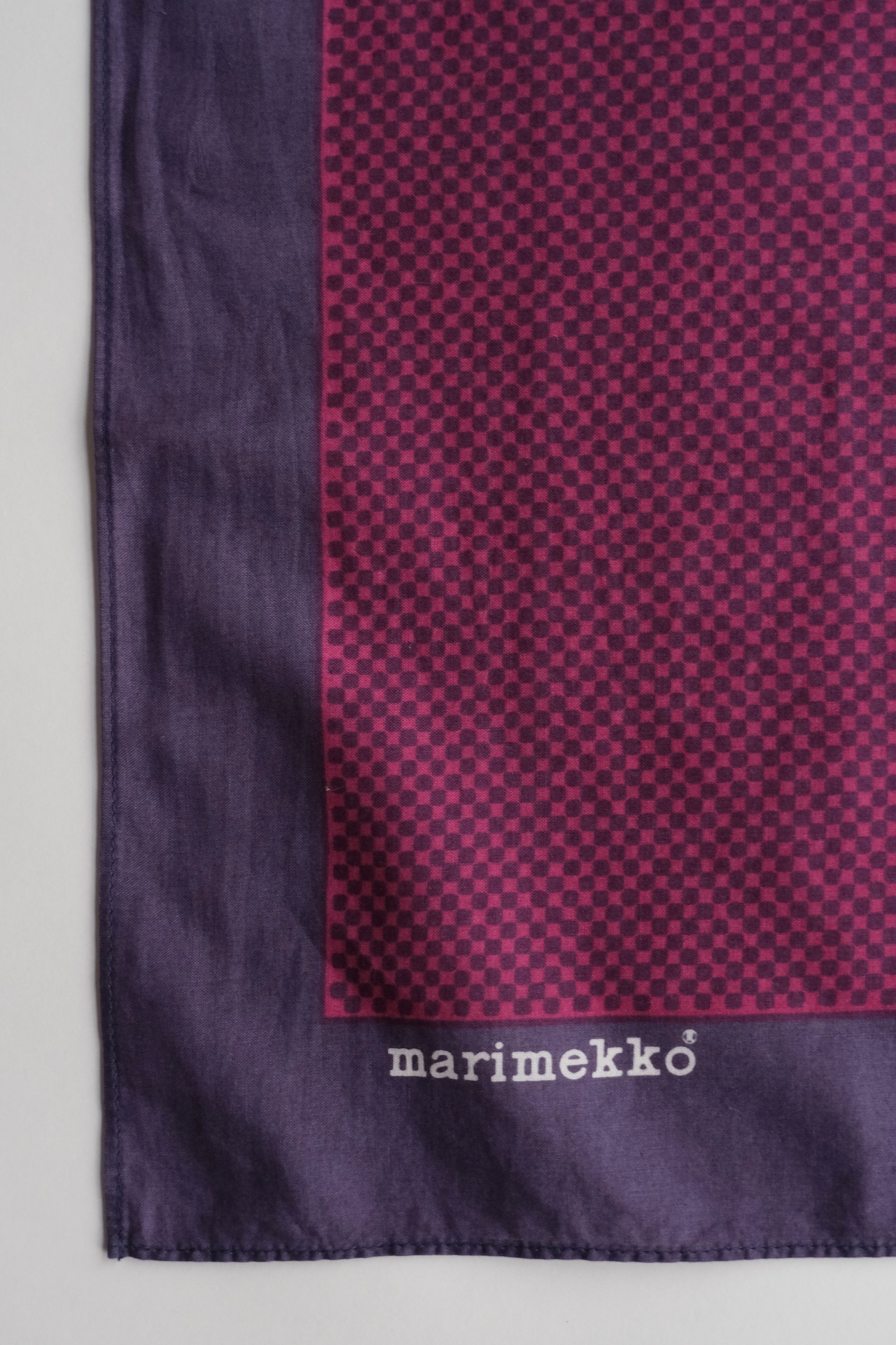 Marimekko smoky purple geometric cotton scarf
