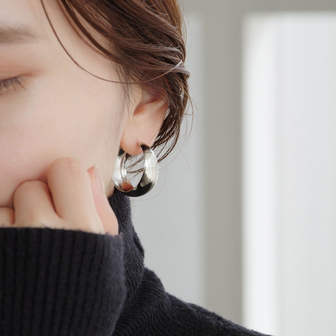 プラチナ 直径25mm フープピアス【MPT0042P1】 | MONICE/モニス