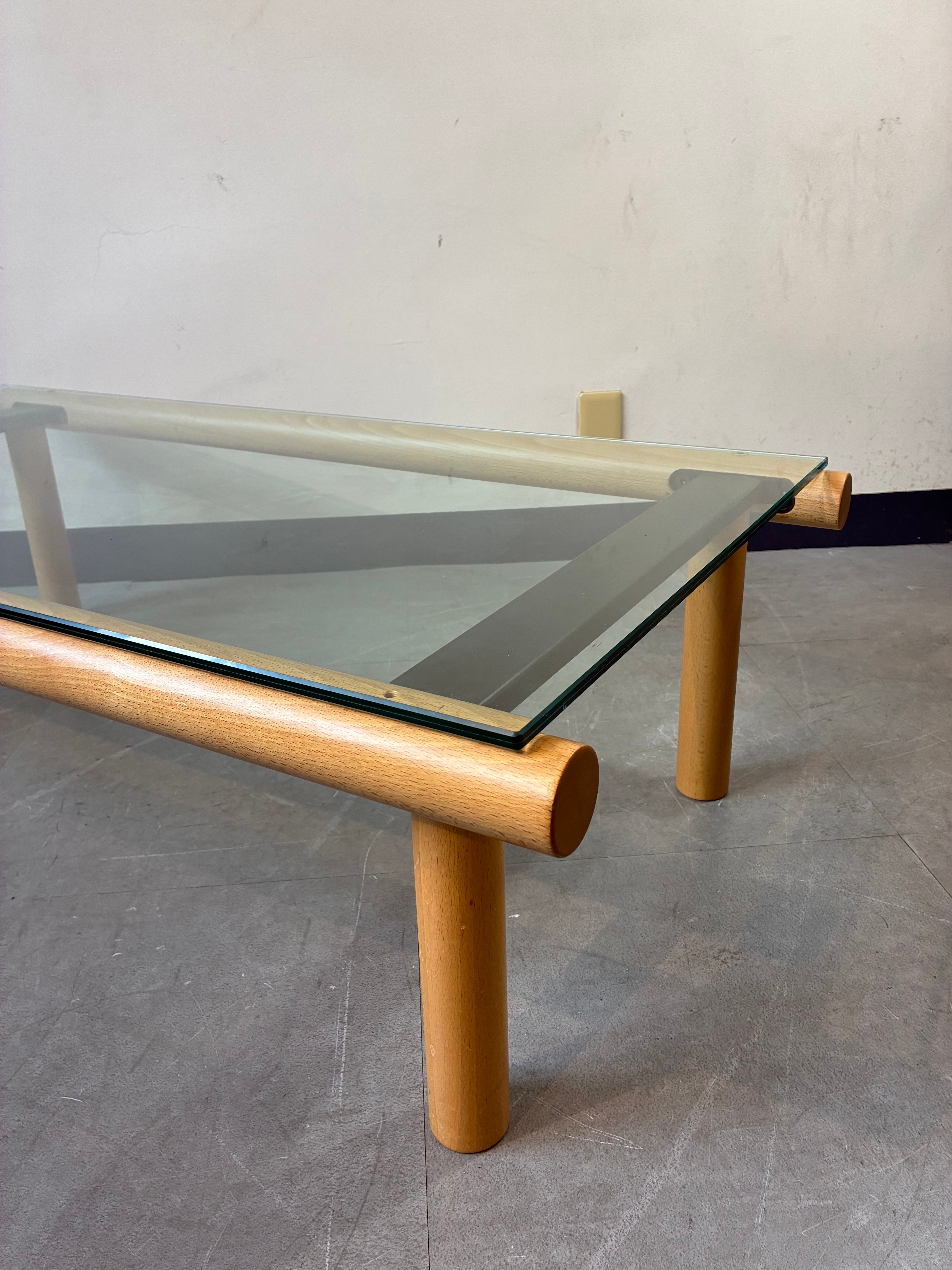 Vintage 00's Enzo Mari × MUJI Glass Coffee Table | OPERE