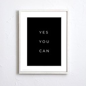 YES YOU CAN｜ミニマル モノクロ 名言 ポスター｜自己啓発 モチベーション インテリア アート  A3ポスター