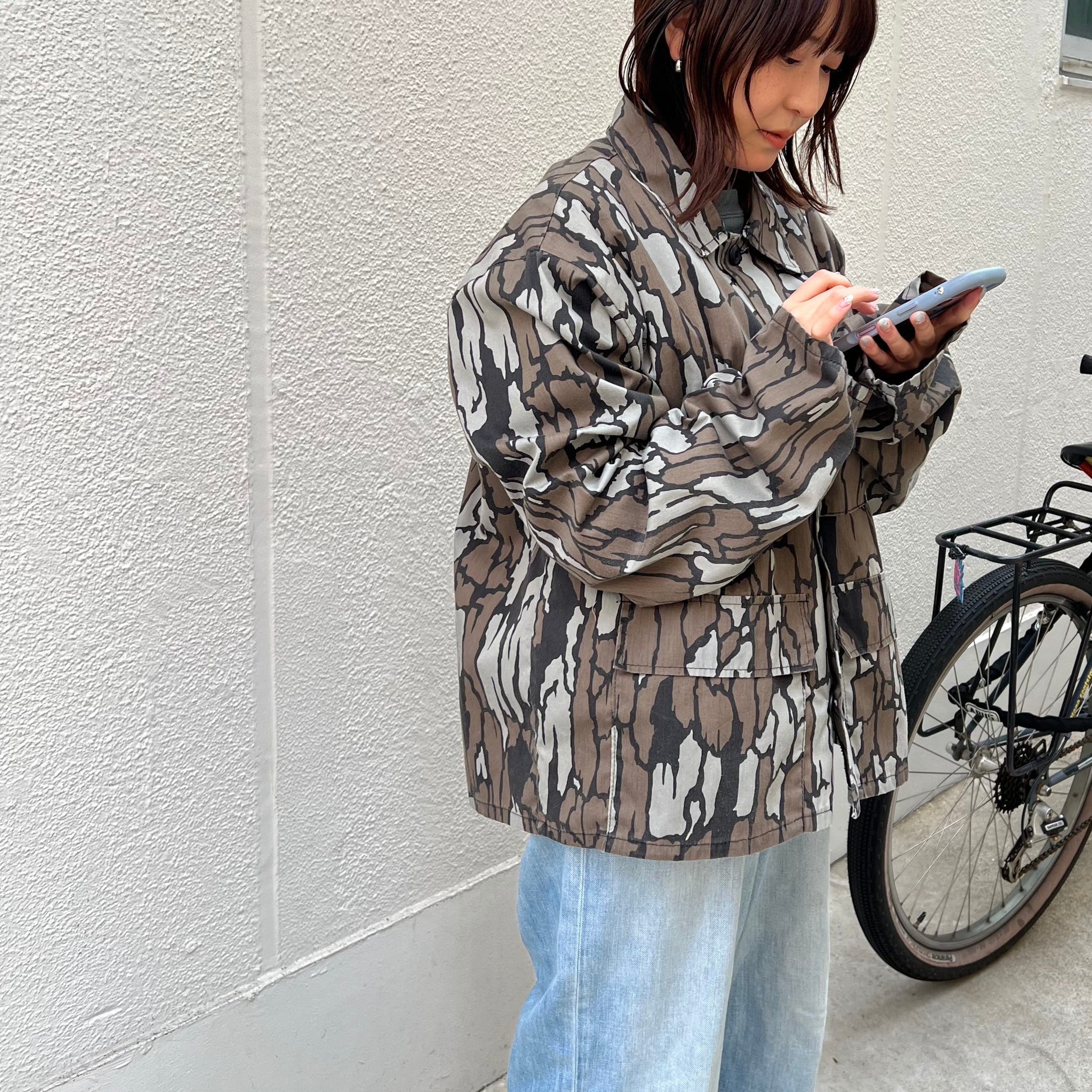 used】USA製 ツリーバーク カモ 迷彩柄 ワークシャツ trebark camo