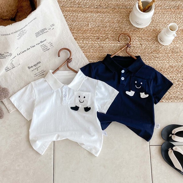 【BABY】スマイルフットポケットポロカラー半袖Tシャツ - 9