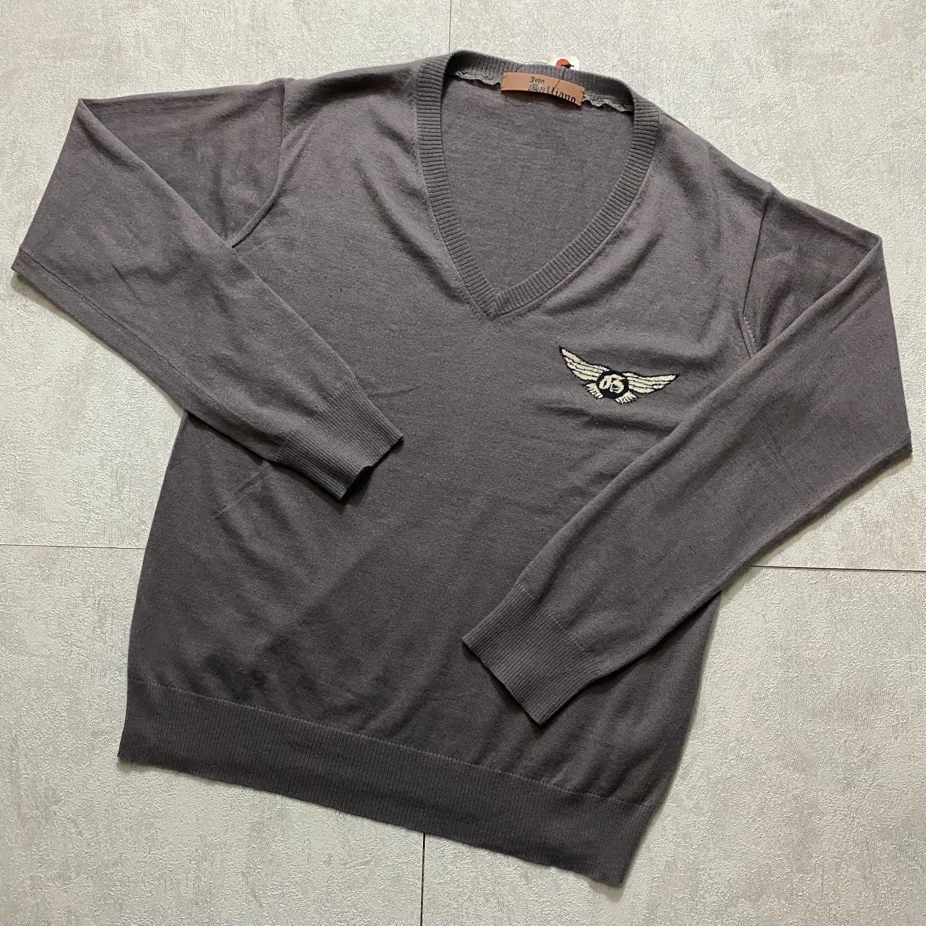 JOHN GALLIANO cashmere×silk v-neck sweater | NOIR ONLINE