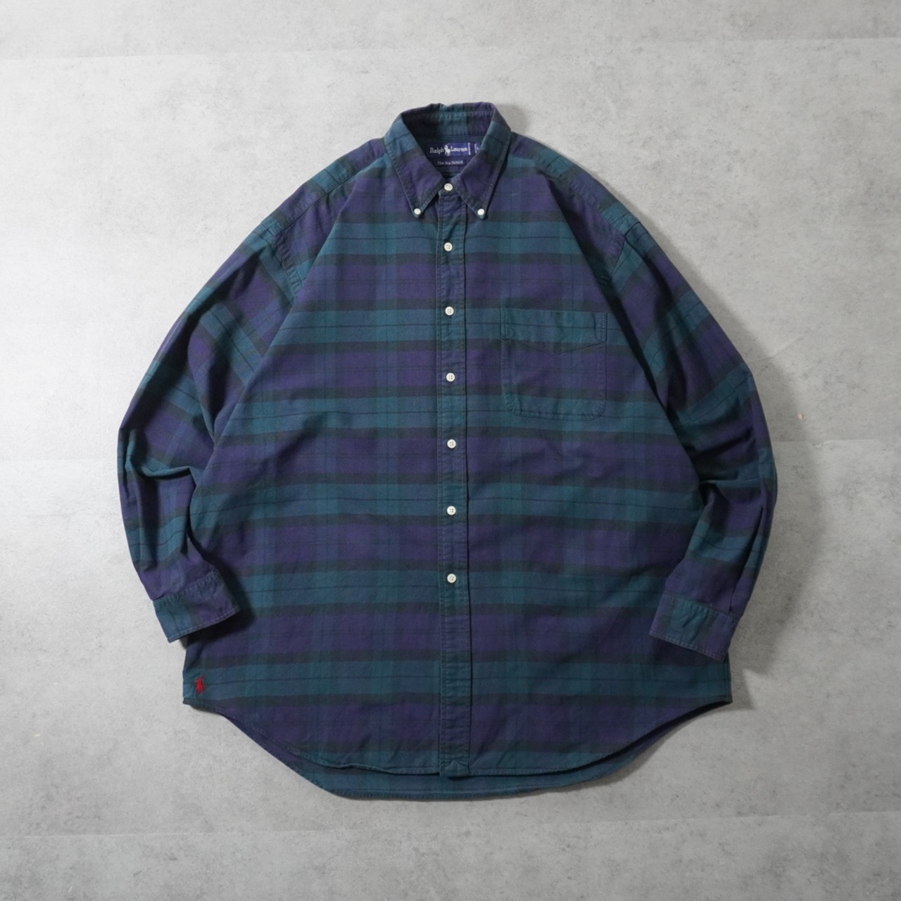 90s Ralph Lauren black watch shirt "The Big Oxford" [L] 古着 - 1