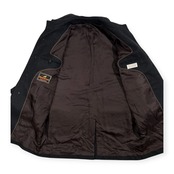 EDIFICE エディフィス Moorbrook ムーアブルック 英国 イングランド製生地  ステンカラーコート サイズ 46 /ブラック ダークグレー系/メンズ