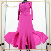 社交ダンス 衣装 スタンダード 上下セット ツーピース パーティ衣装 女性用 オールシーズン create-sun クリエイトサン 紫 パープル系 無地 ダンス衣装 セットアップ スカートトップス XLサイズ Lサイズ 伸縮性 ポリエステル 舞台用 演出 衣装装飾 フォーマル パーティー用 おしゃれ ツーピーススタイル おすすめ かわいい