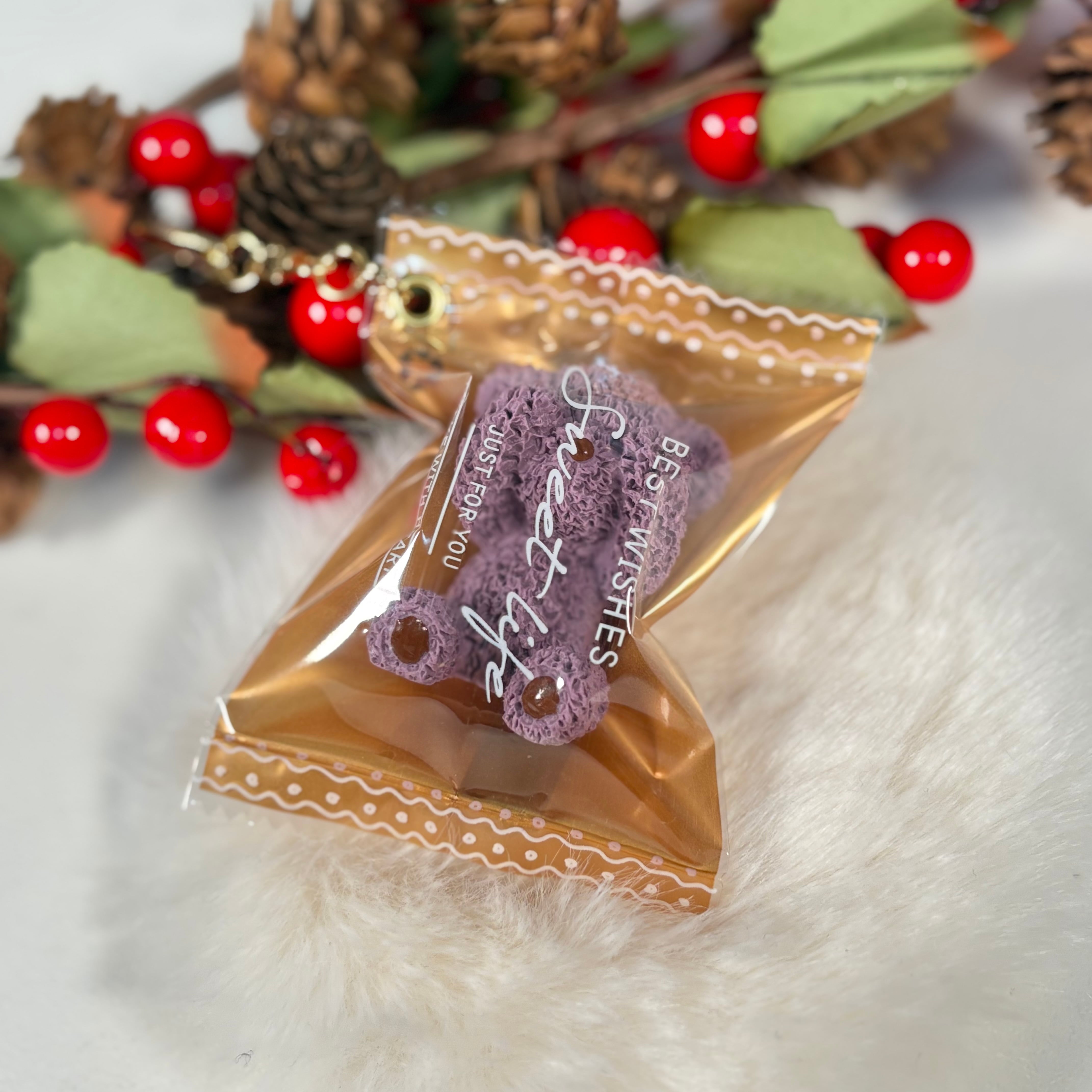 くまさんチョコキーホルダー お目目隠したVer