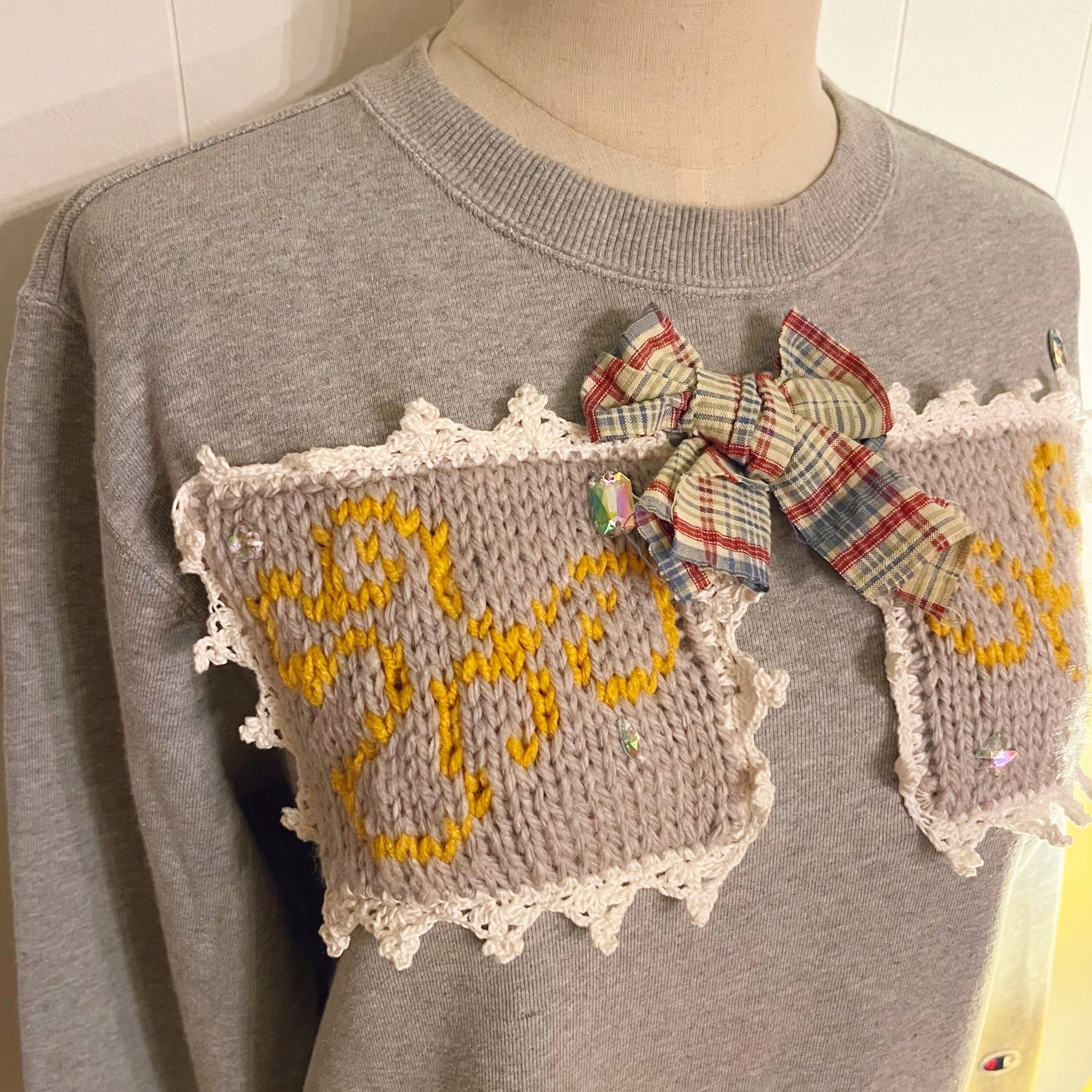 remake / side street light ribbon gray sweat