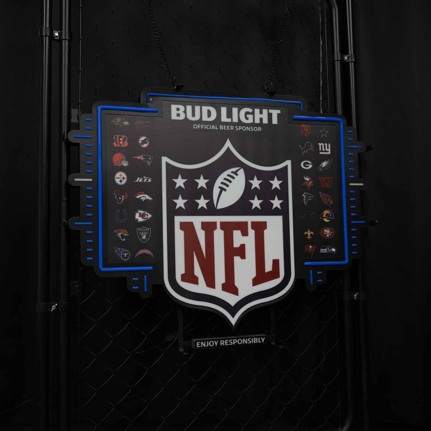 US直輸入 大サイズ オフィシャルネオンサイン NFL × BUD LIGHT 2025