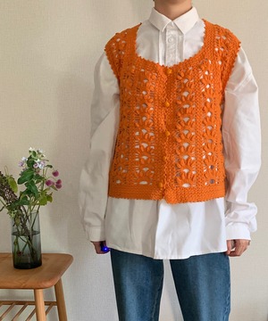 【送料無料】Handmade Crochet vest