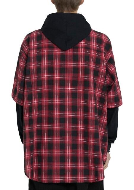 ☆BOYNEXTDOOR テサン 着用！！【OY】LAYERED CHECK ZIP HOODIE SHIRT