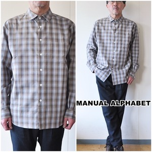 マニュアルアルファベット　MANUALALPHABET　レギュラーシャツ　MA-S-542　チェック柄シャツ　メンズシャツ