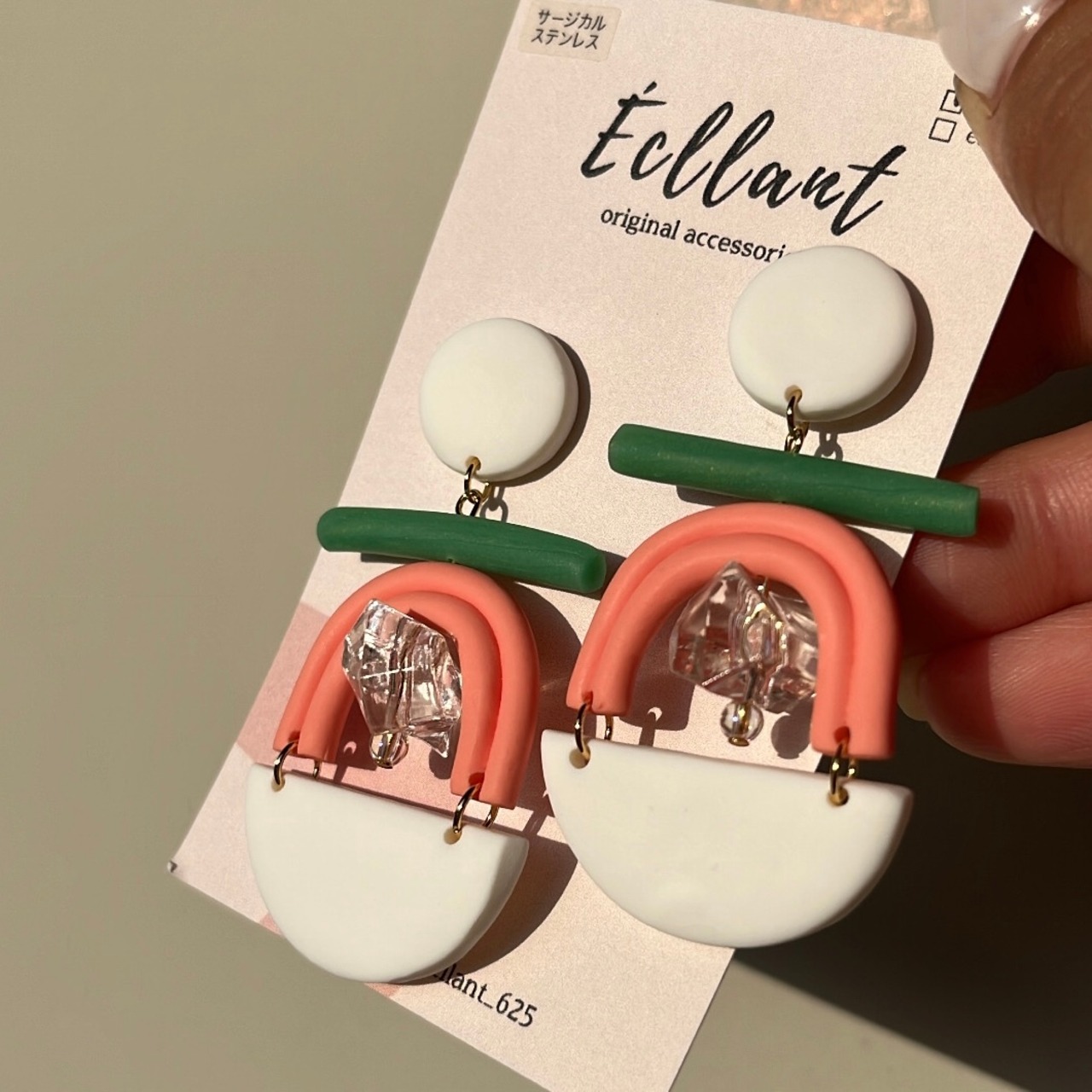 ポリマークレイピアス / サージカルステンレス -01