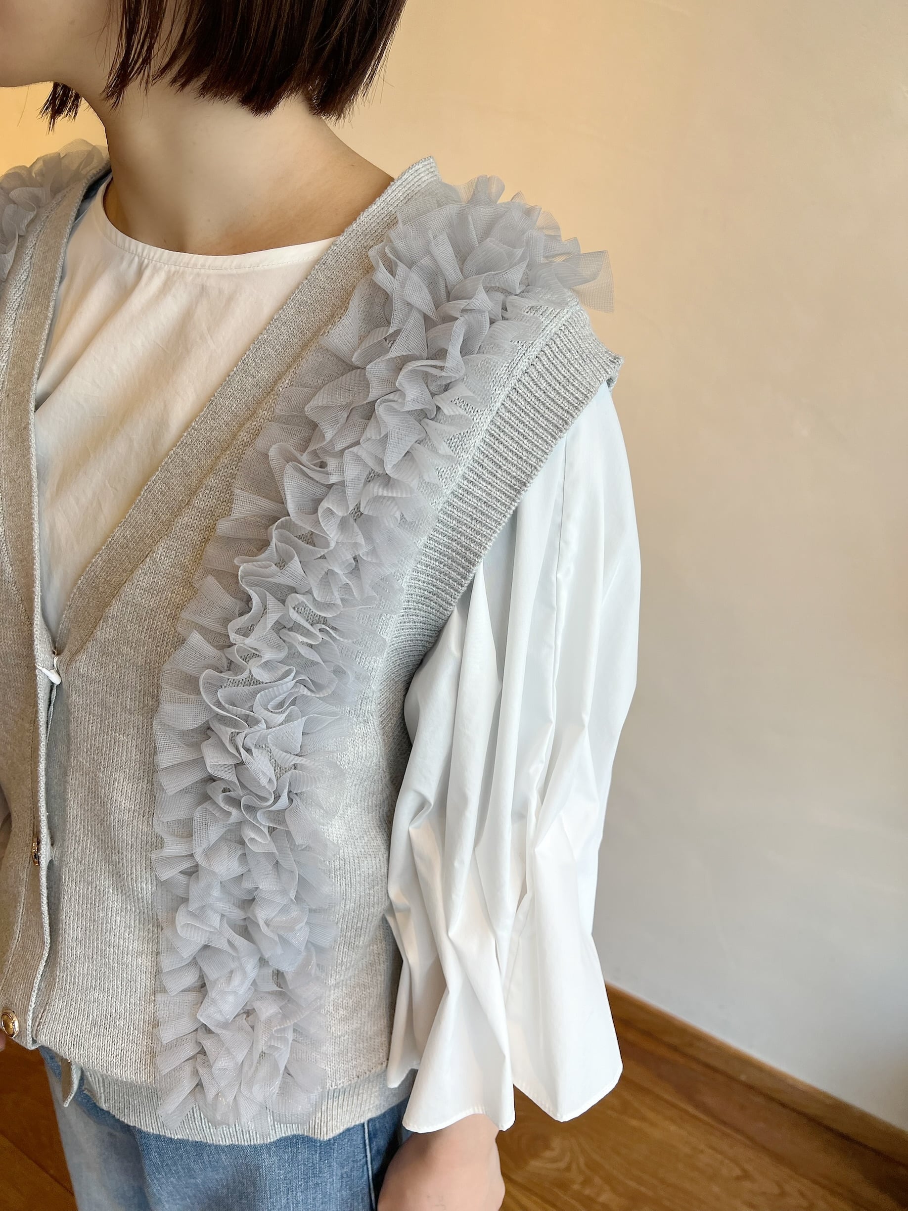 MARGAUX VINTAGE / チュールフリルベスト | anouk