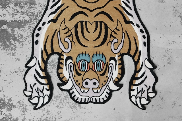 Tibetan Tiger Rug 《Lサイズ•ウール・オリジナル2・マスタードイエロー260》チベタンタイガーラグ