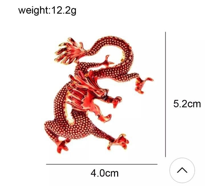 3D エナメル ブローチ 金龍神 ドラゴン 金運 黄金 繁栄 経済