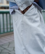 【#Re:room】TUCK WIDE WHITE DENIM ［REP245］