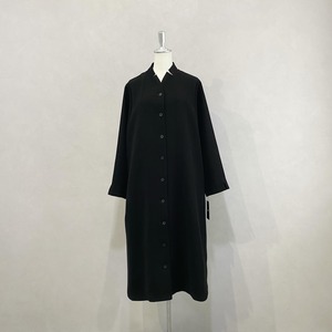 Cross georgette Long jacket onepiece【KURO】
