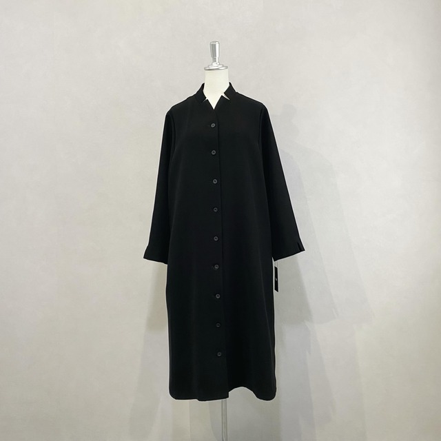 Cross georgette Long jacket onepiece【KURO】