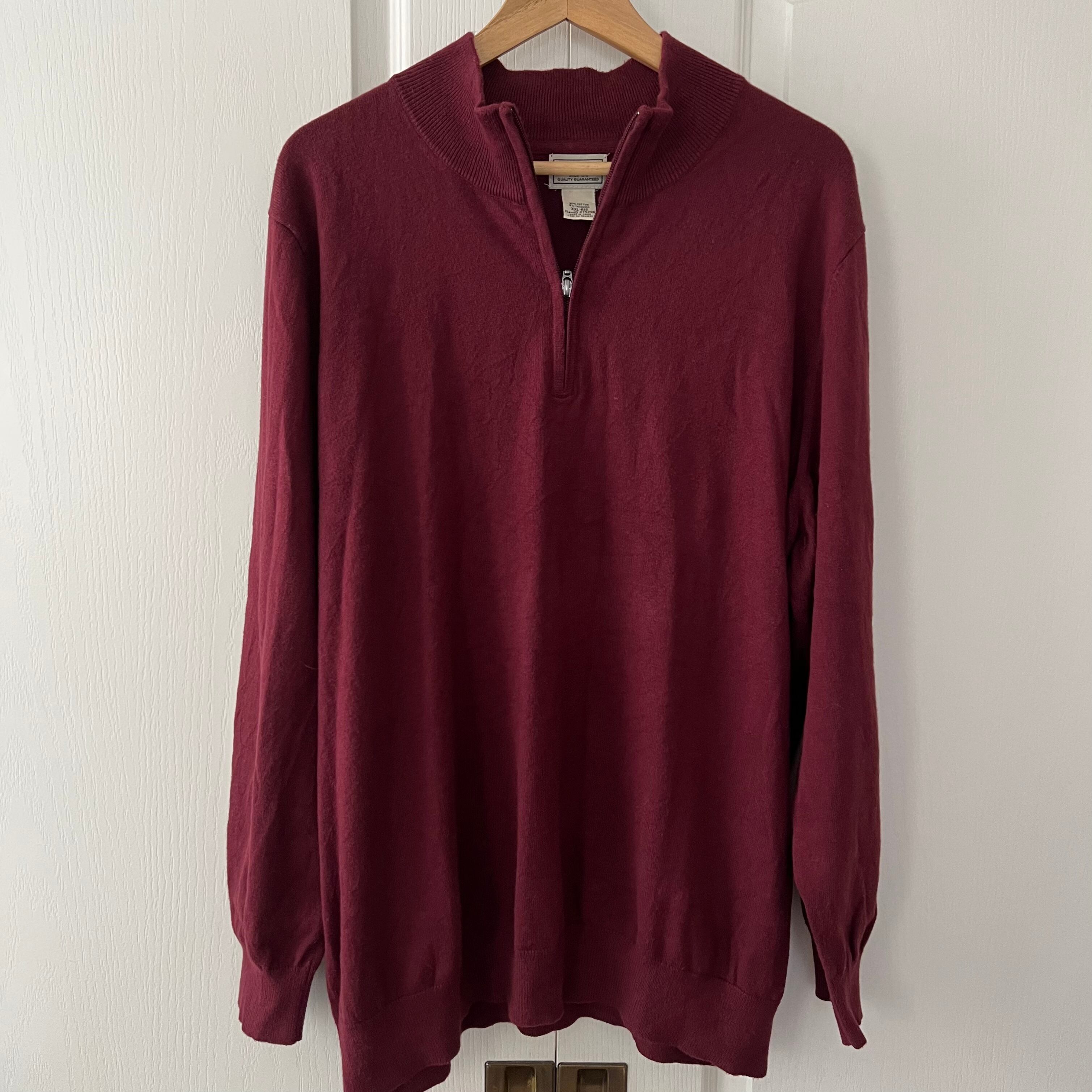 90s L.L.bean ハーフジップコットンニット 厚手 ネイビー 無地 | DFK.QC.CA