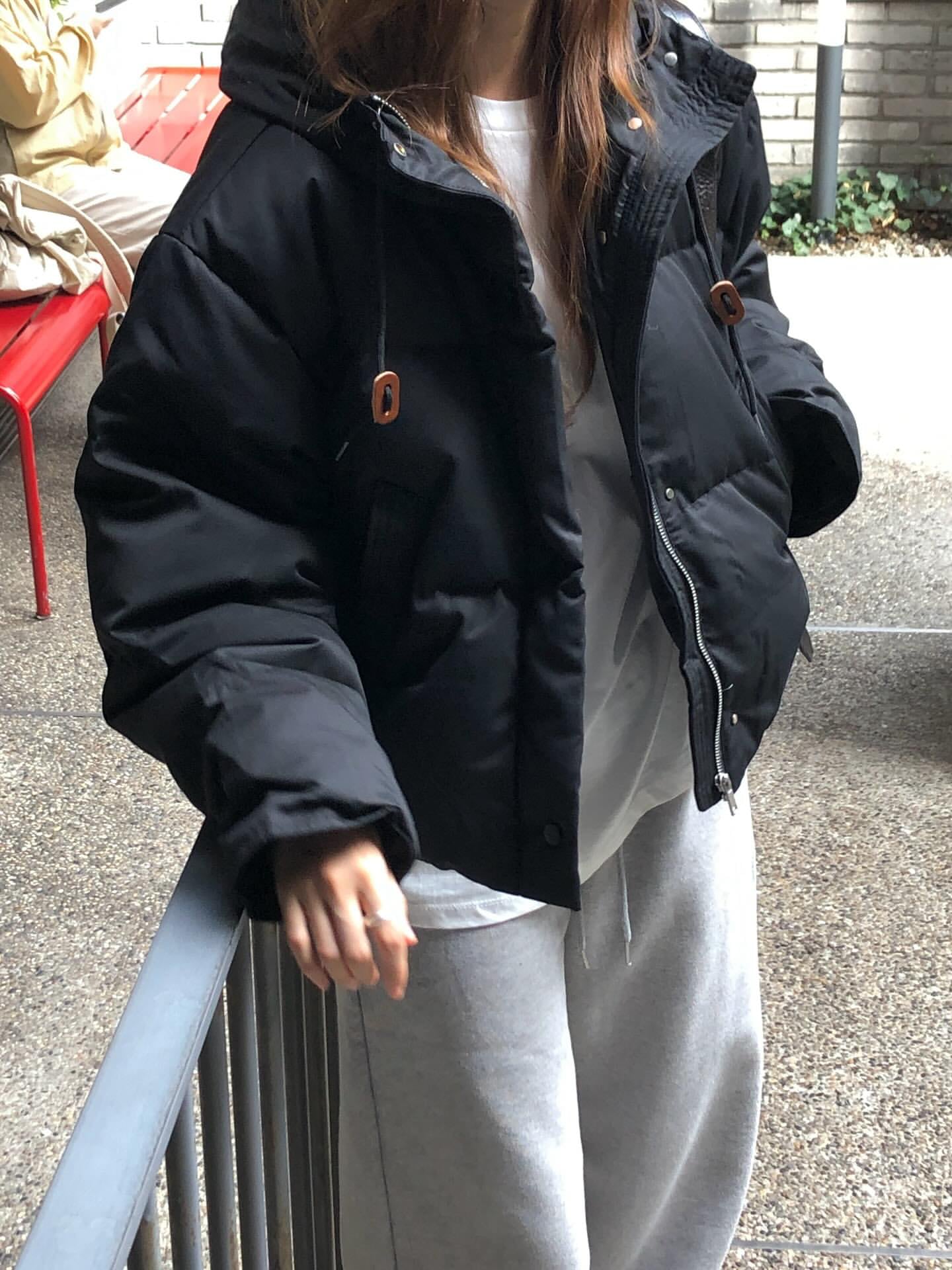 (予約) verveine / Urban hoodie goose-down short padding / 2color