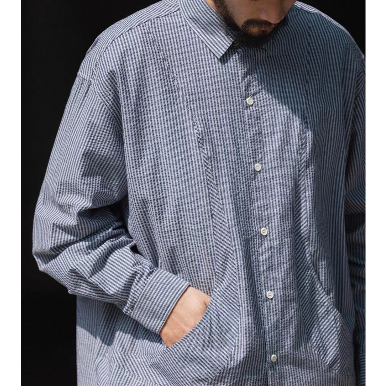 Striped big pocket shirt 1512 - 3