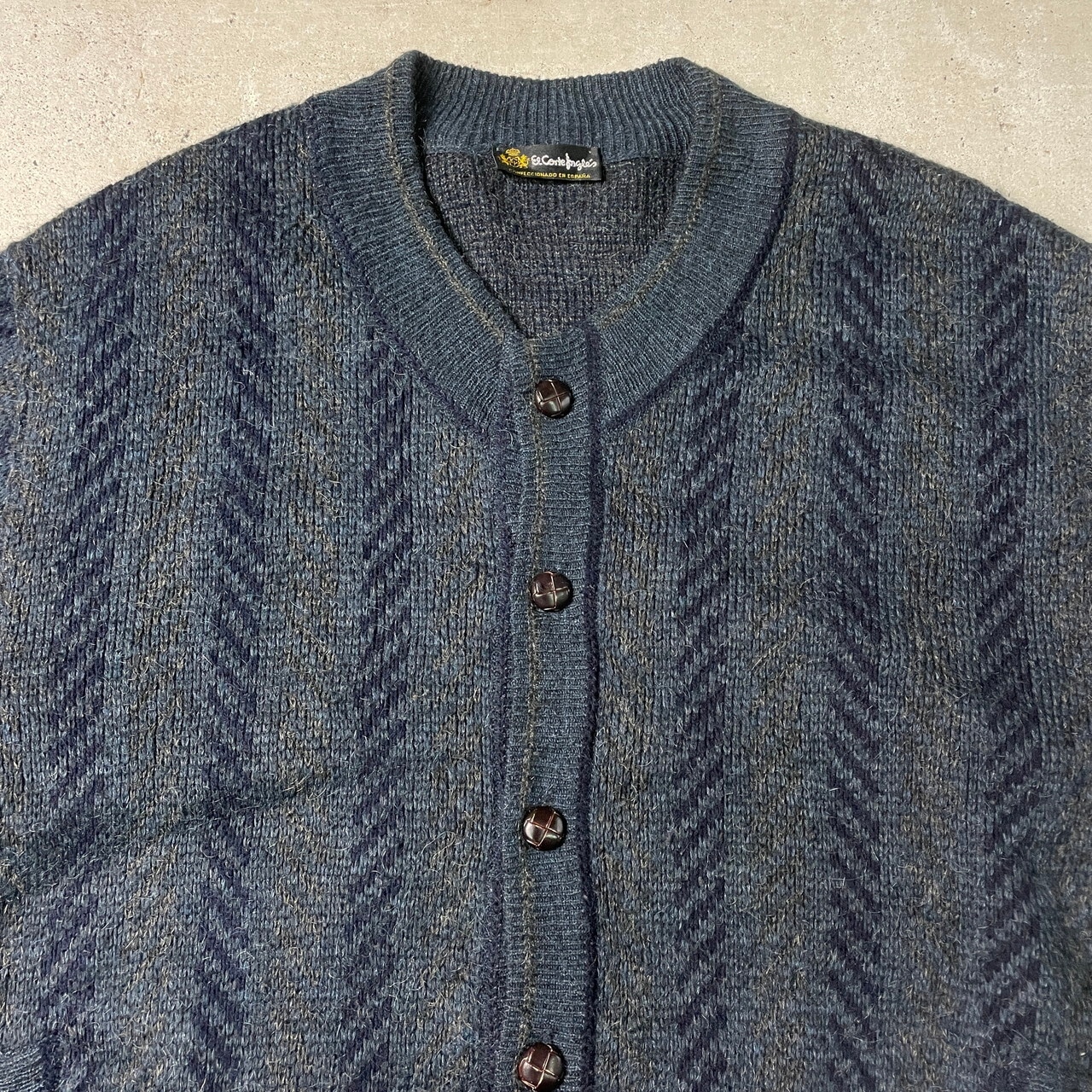 80年代 スペイン製 el corte ingles ニットカーディガン アクリル 