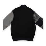 CASTELBAJAC カステルバジャック ワッペン付き ジップアップ 袖ニット スウェット ジャケット サイズ 48 /グレー×ダークグレー系