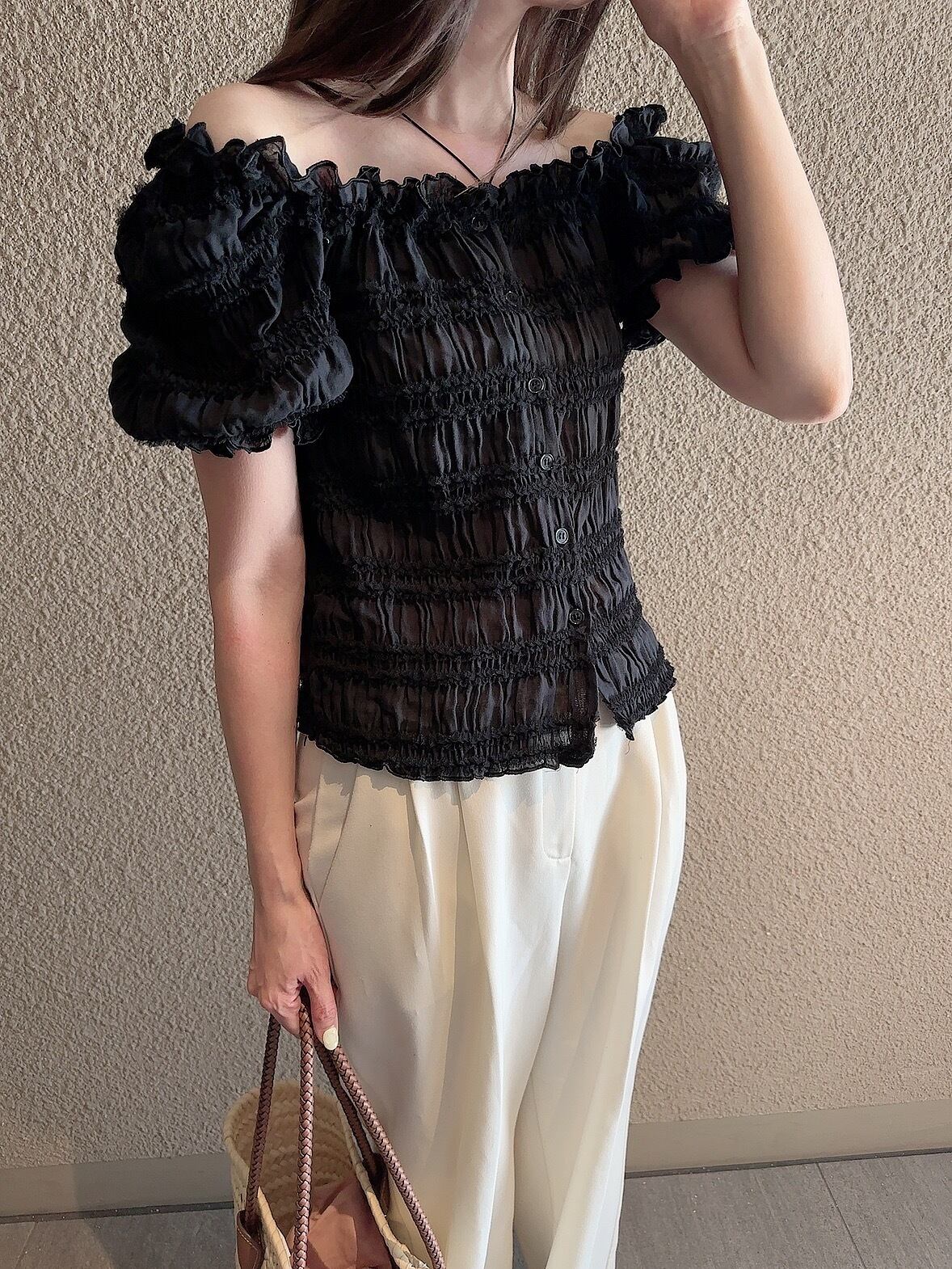 Romantic gather bl / black(8月上旬頃発送予定)