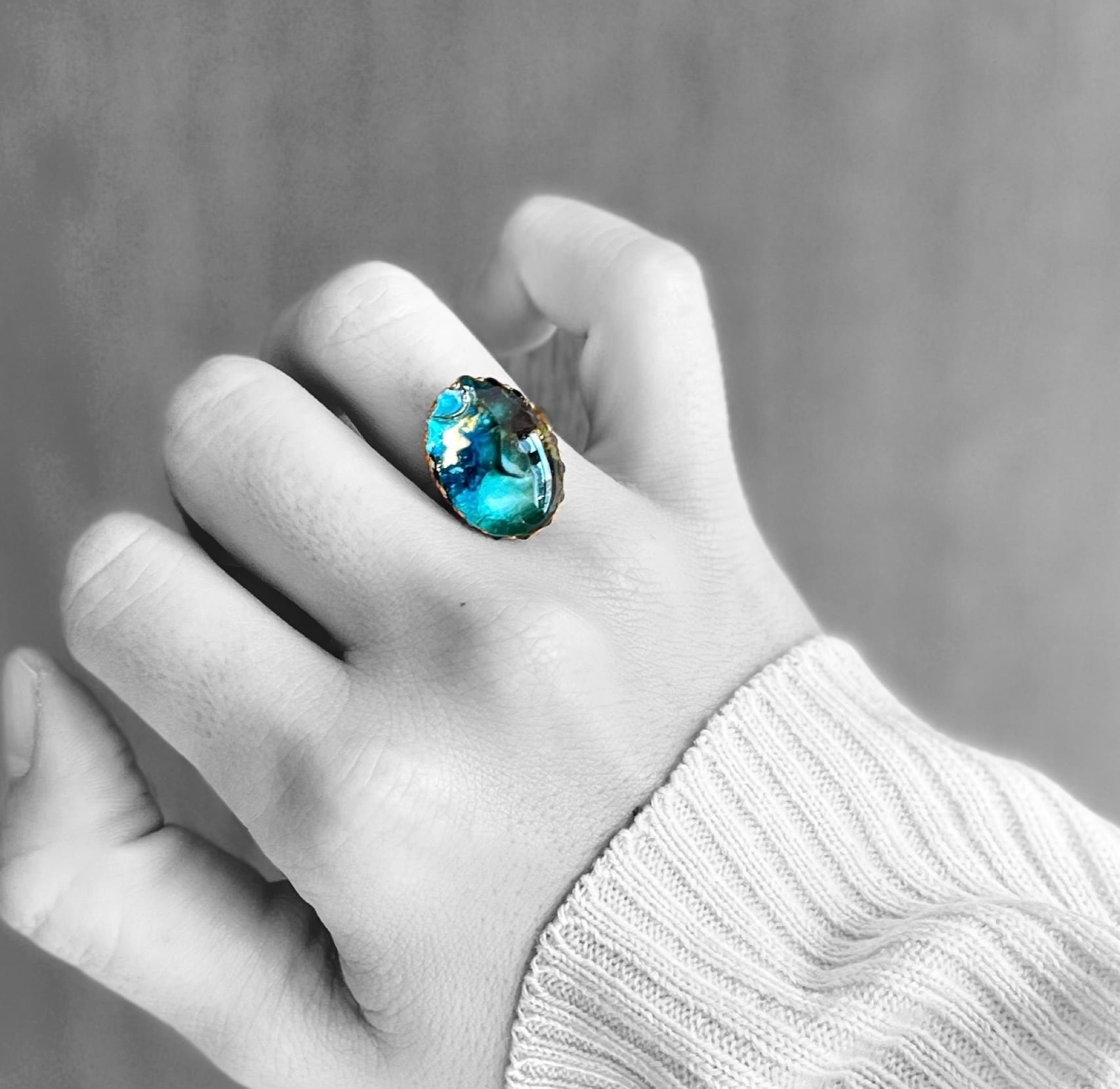 指輪・リング coffee ring Coffee Ring-Amber Gold | Beside ジュエリー・金属フリー・一点物