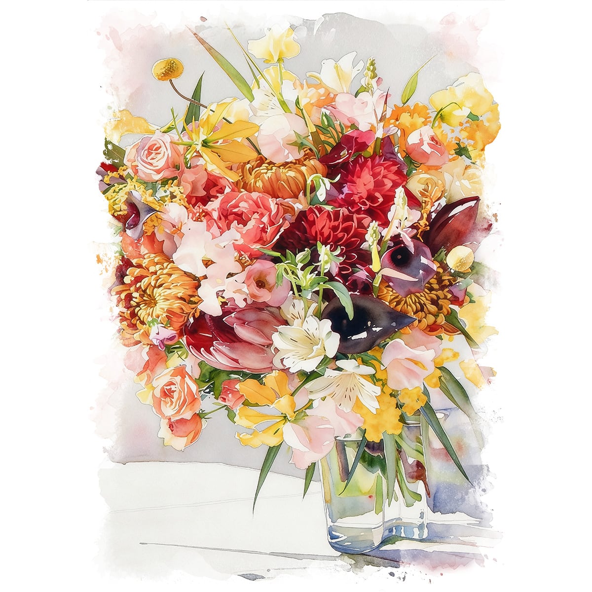 ミモザ 油絵花 花束 絵画 m a様 原画 幸せのミモザ 油絵 ミニ絵画 春を