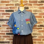 MIKI HOUSE Embroidery LightBlue Shirt
