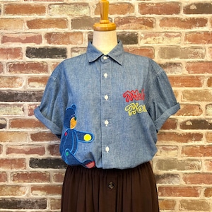 MIKI HOUSE Embroidery LightBlue Shirt