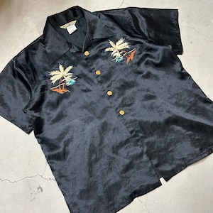 1980'S MAKAPUU BLACK HAWAIIAN SHIRT