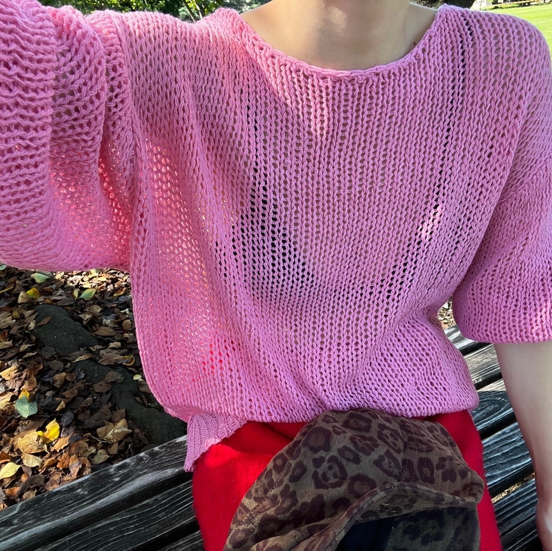 ビッグ編みニットトップス_LN02387